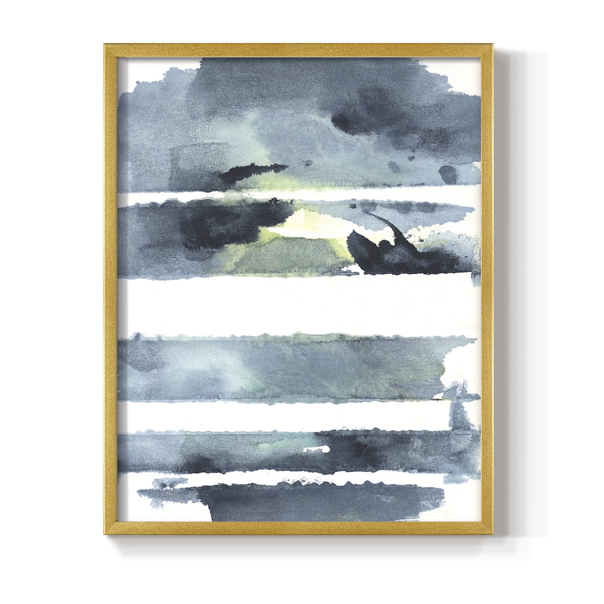 Blue Memories I Framed Print in Gold Solid Wood Framed Print No Nail Hanging