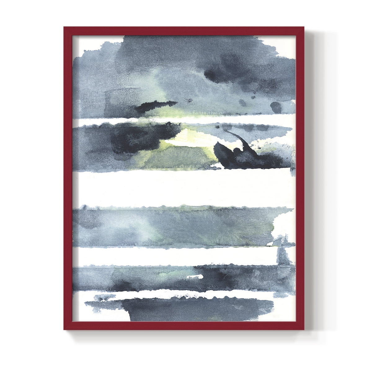 Blue Memories I Framed Print in Red Solid Wood Framed Print No Nail Hanging