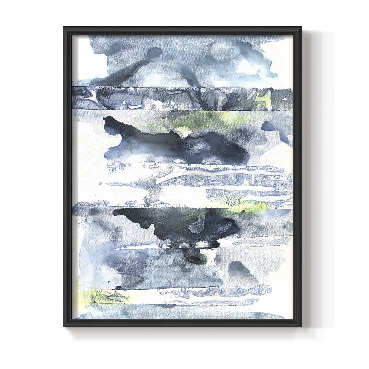 Blue Memories II Framed Print in Black Solid Wood Framed Print No Nail Hanging