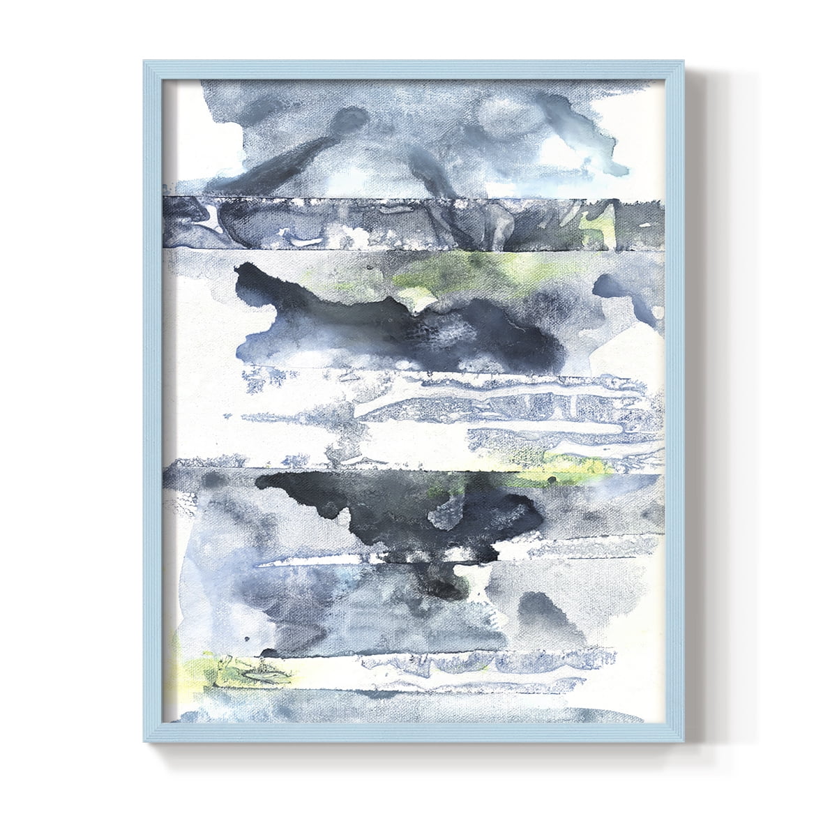 Blue Memories II Framed Print in Blue Solid Wood Framed Print No Nail Hanging
