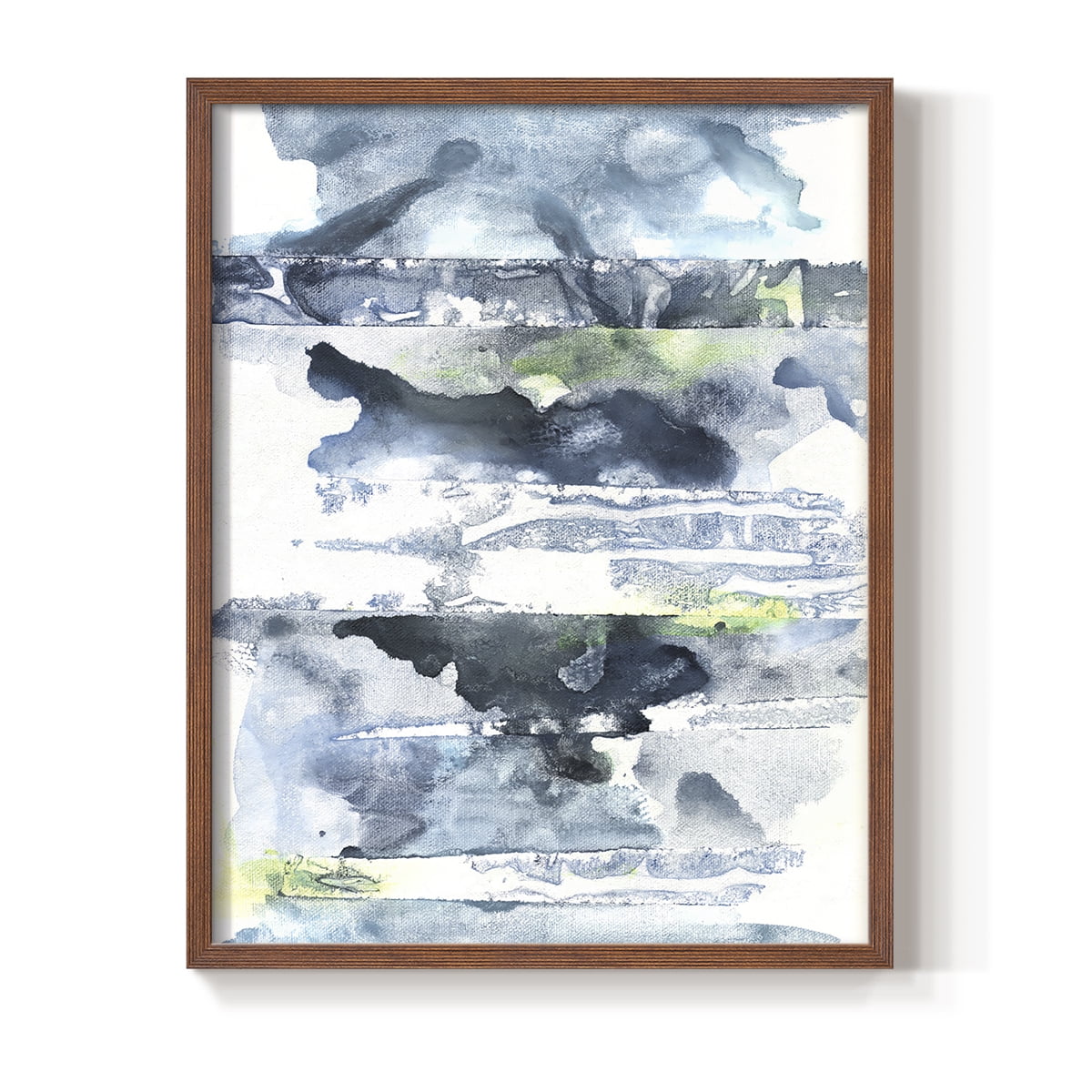 Blue Memories II Framed Print in Brown Solid Wood Framed Print No Nail Hanging