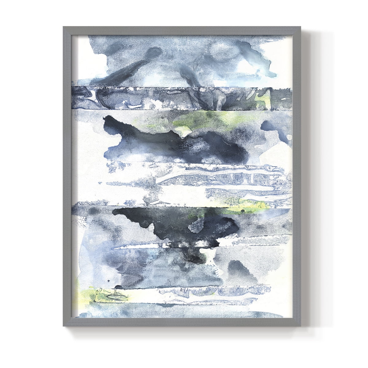 Blue Memories II Framed Print in Gray Solid Wood Framed Print No Nail Hanging