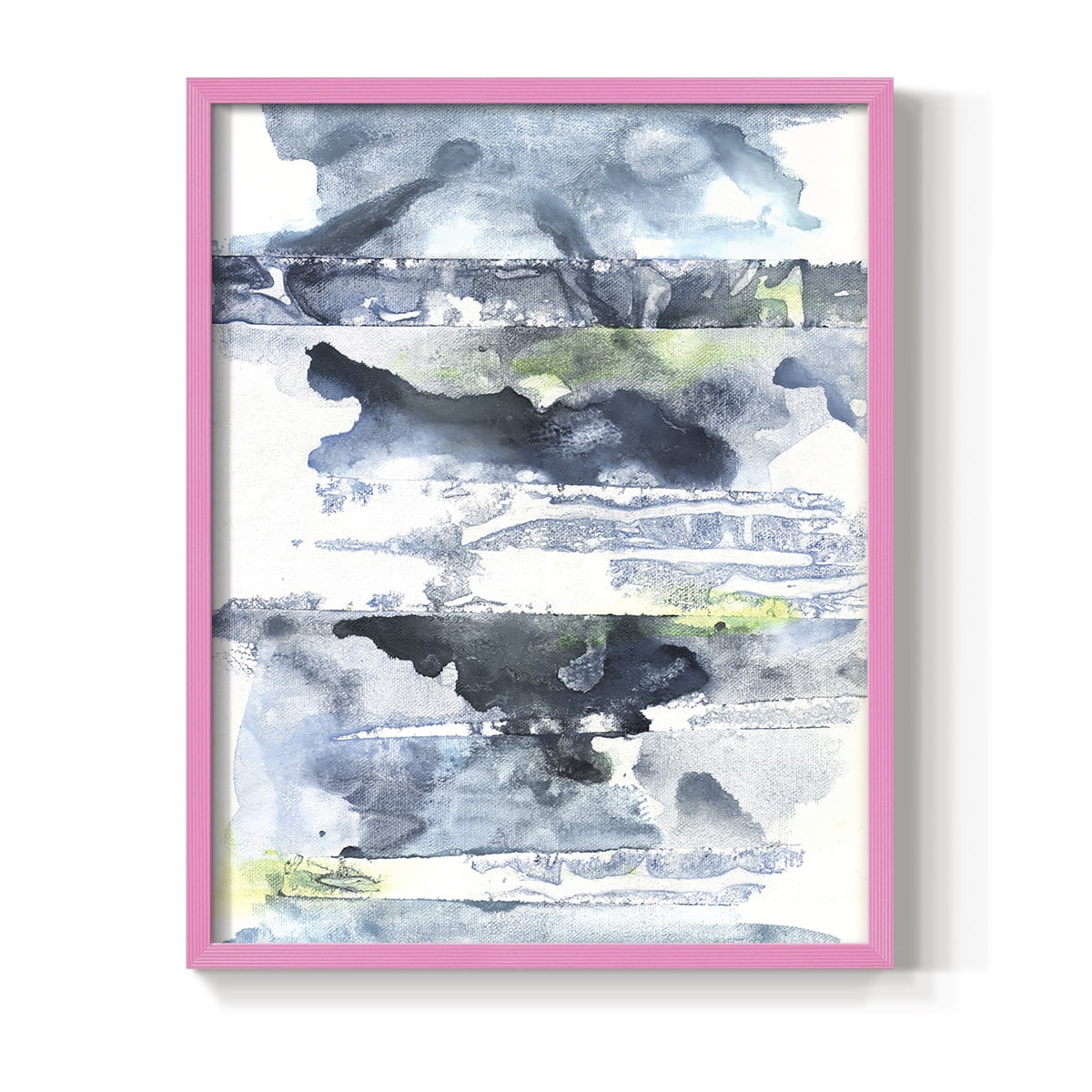 Blue Memories II Framed Print in Pink Solid Wood Framed Print No Nail Hanging