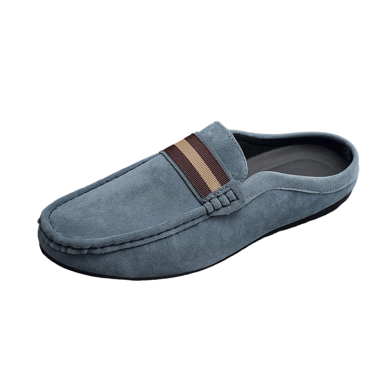 Blue Men'S Comfortable Breathable Loafers Plus Size Half Slippers ...