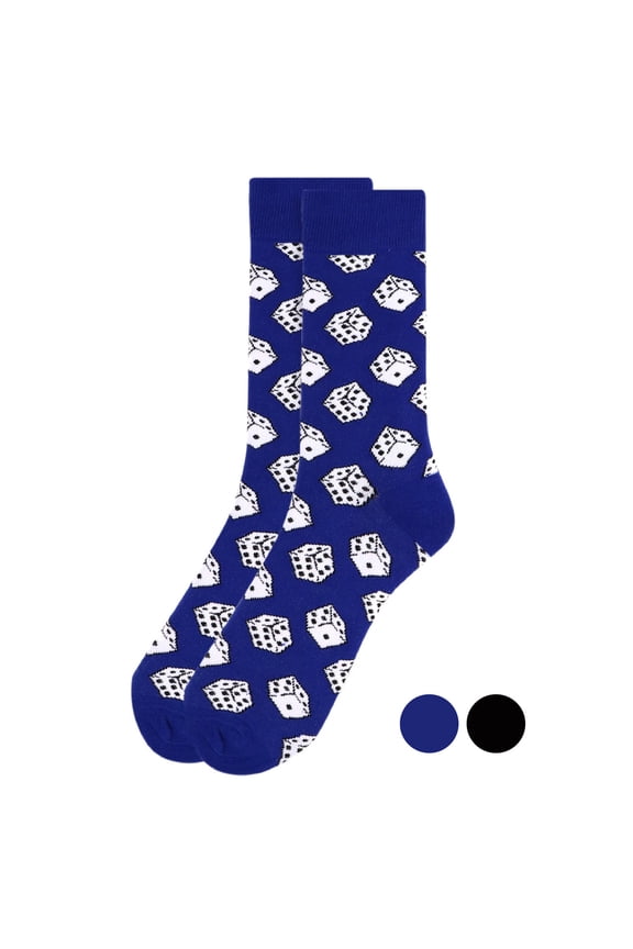 Blue Men's Lucky Dice Novelty Socks