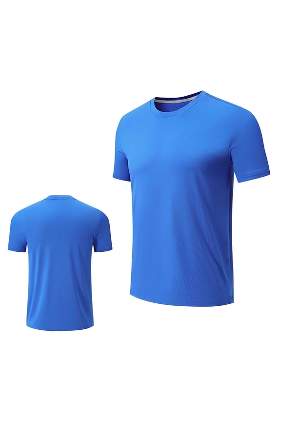 Blue Mens Basic T Shirts Tee Tops for Man Short Sleeve Crew Neck Track Gym Jogger Fall Summer Shirts 2026 Clothes S
