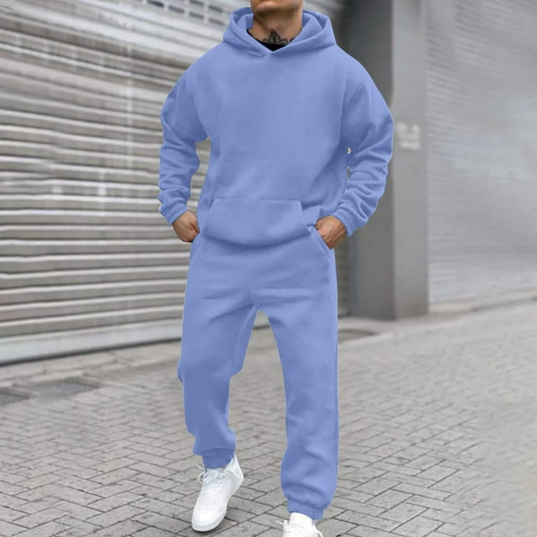 Jogging Suit Polo Jumpsuit Men Blue Mens Sweatshirt Suits Hoodies