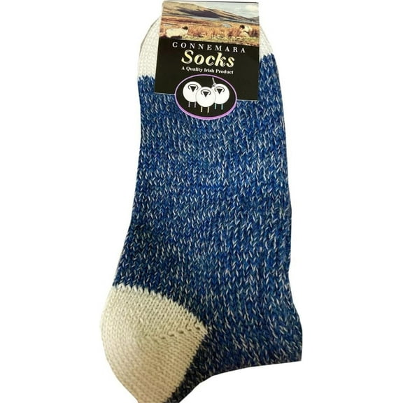 Blue Merino Wool Blend Connemara Socks For Women Made By Grange Craft