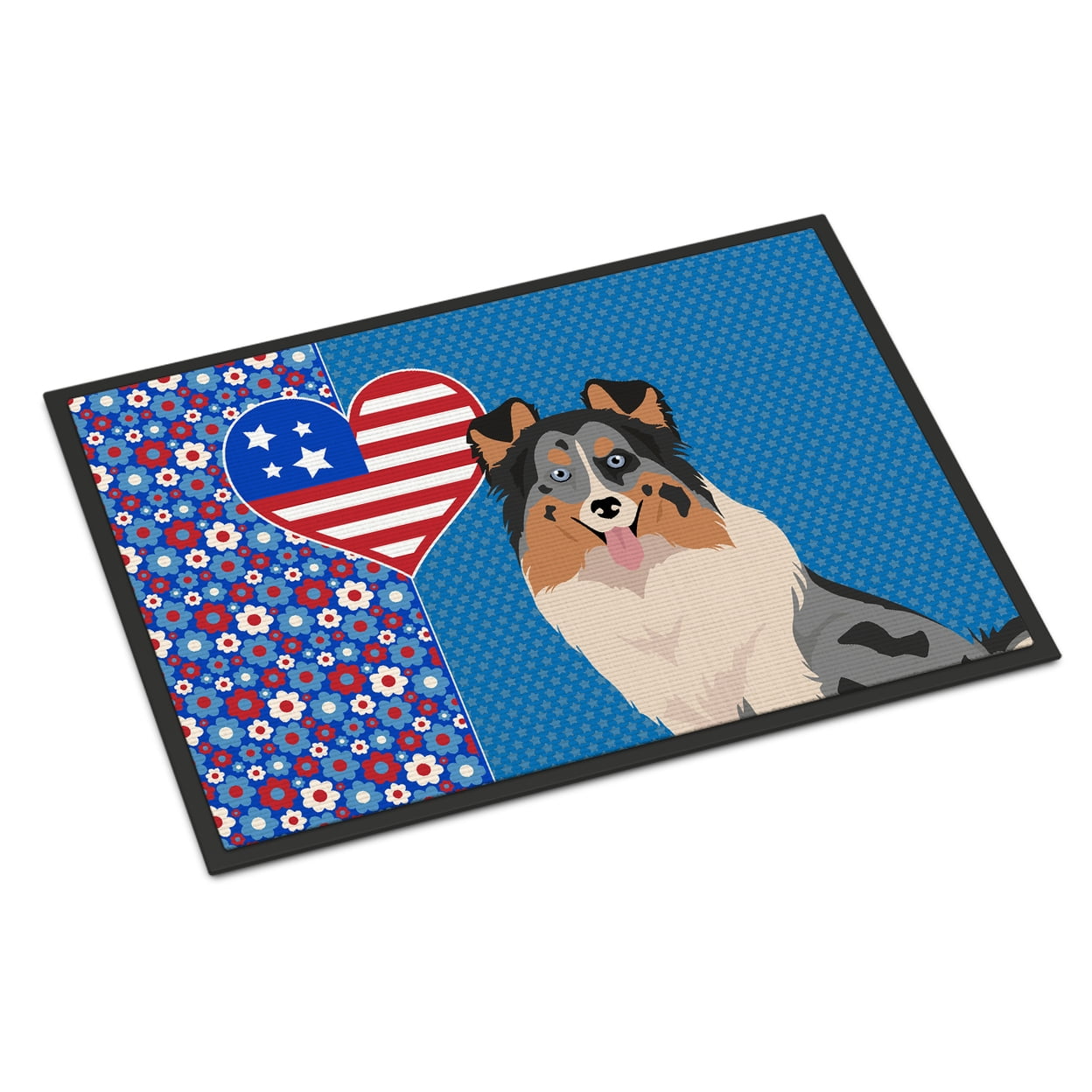 Blue Merle Sheltie Indoor or Outdoor Mat 24x36 36 in x 24 in