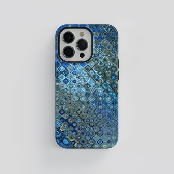 Blue Mermaid Glassy Effect Tough Phone Case, Dual-Layer Protective Cover for iPhone