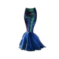 thumbnail image 1 of Blue Mermaid Skirt With Iridescent Sequin Bodice And Flowing Satin Tail, 1 of 8
