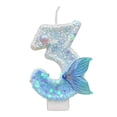 thumbnail image 1 of Blue Mermaid Tail Birthday Cake Candles Number Candle Topper 2.95 Inch Height Paraffin Wax Smoke-Free Celebration Supplies Anniversary Party Decor(D), 1 of 6