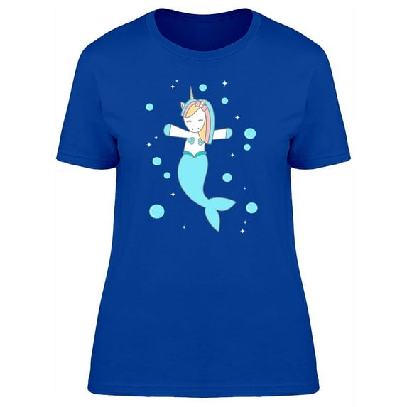 Blue Mermaid Unicorn Tee Women's -Image by Shutterstock