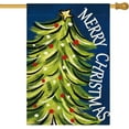 thumbnail image 1 of Blue Merry Christmas House Flag 28x40 Inch Double Sided, Christmas Tree Xmas Winter Holiday Yard Outdoor Decorative Flag, 1 of 6