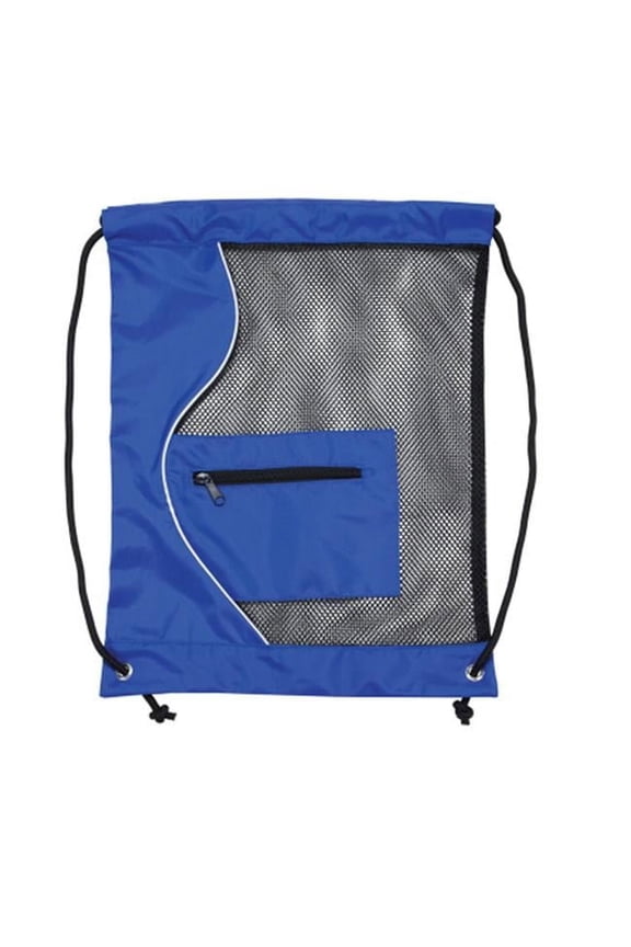 Blue Mesh Drawstring Cinch Pack