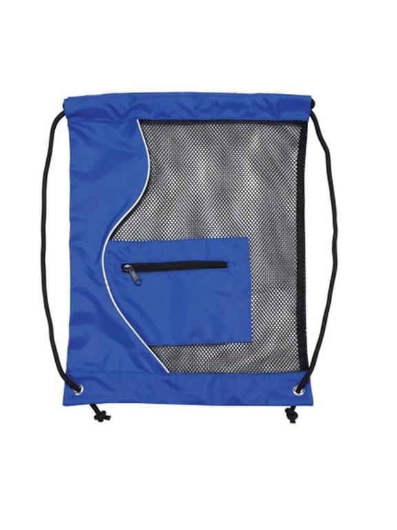 Blue Mesh Drawstring Cinch Pack