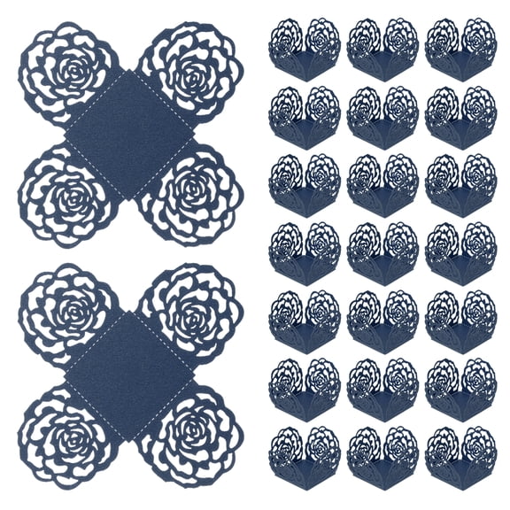 Uxcell 25 PCS Truffle Wrapper 4 Inch Square Cupcake Liner Baking Paper Dark Blue