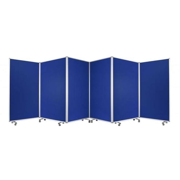 Blue Metal 6 Panel Screen, 212 x 1 x 71 in.