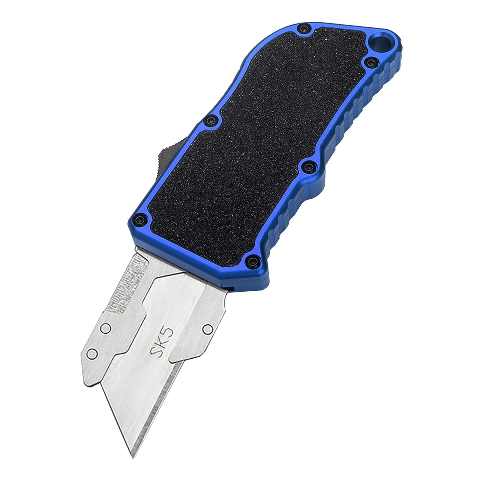 Blue Metal Aerospace Aluminum Sandpaper Face Knife Handle Paper Cutter Utility Knife for Craft office Box Cutting With Aluminum Handle Ergonomic Grip