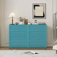 thumbnail image 1 of Blue Metal Dresser with 4 Drawer，39.3" Tall Chest of Drawers with Wide Metal Handle,Drawer Organizer for Bedroom,Living Room,Hallway and Entryway, 1 of 7