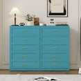 thumbnail image 1 of Blue Metal Dresser with 5 Drawer，48" Tall Chest of Drawers with Wide Metal Handle,Drawer Organizer for Bedroom,Living Room,Hallway and Entryway, 1 of 7