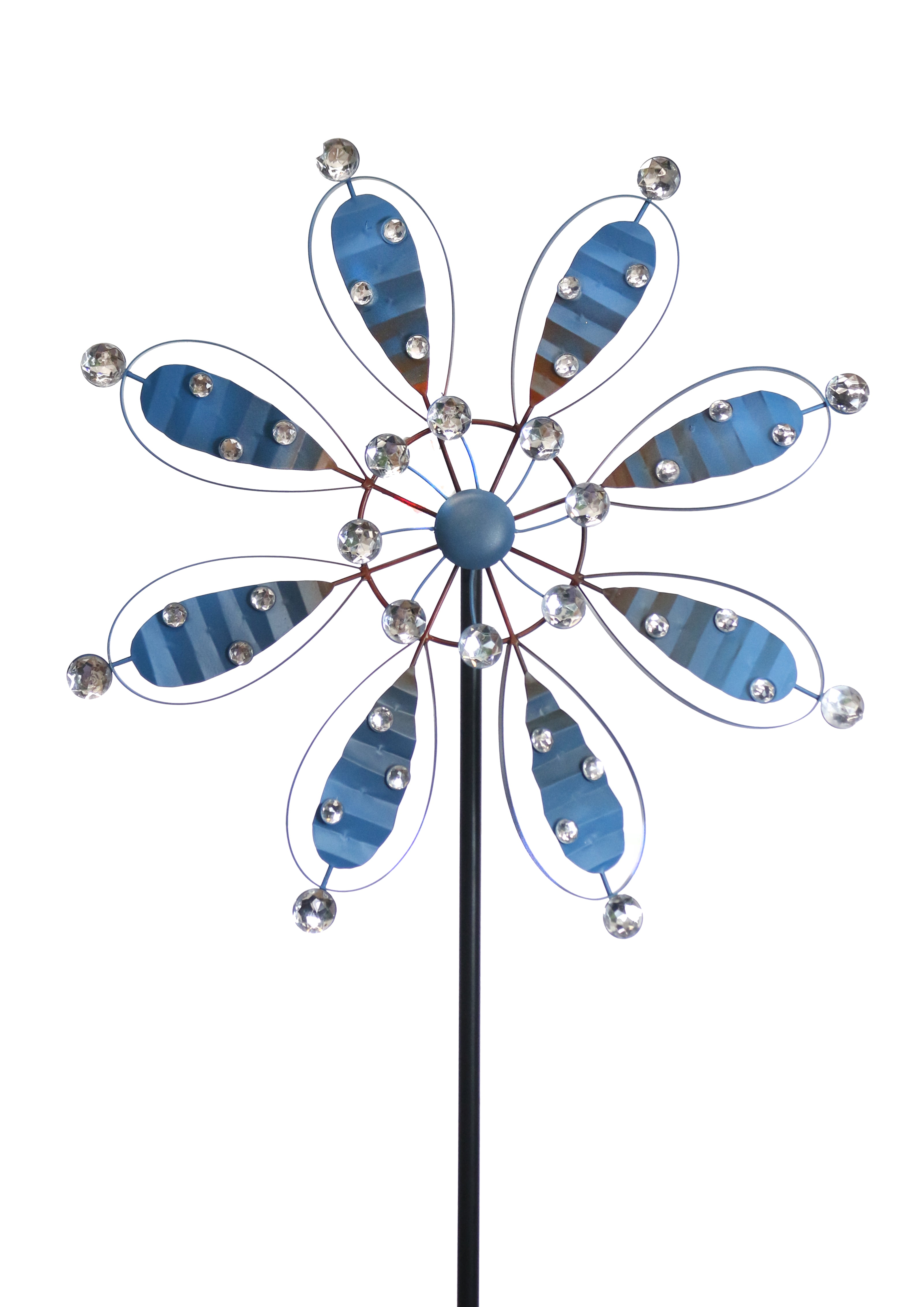 Benzara BM148472 Blue Metal Flower Garden Stake - Walmart.com