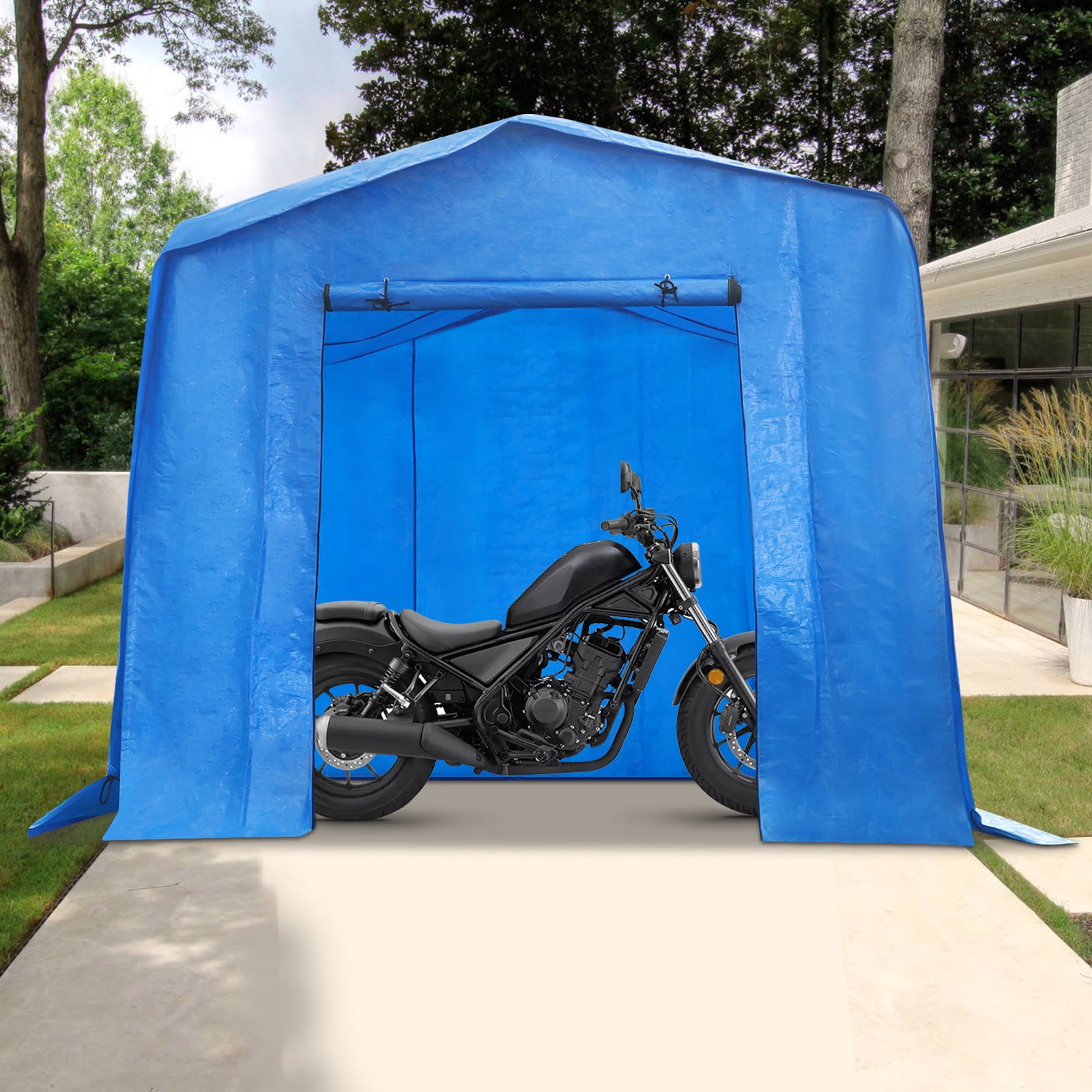 Blue Metal Pe 3x1.8x1.8 Carport Metal Frame Waterproof Cloth Outdoor Parking Shed