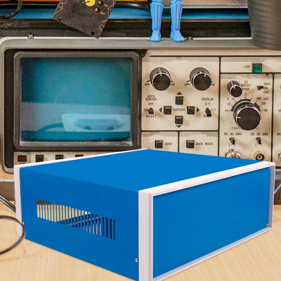 Blue Metal Project Box for Electronics Sturdy Weatherproof Electrical Enclosure for Outdoor Use