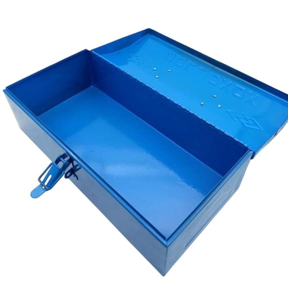 Blue Metal Tool Case Iron Sheet Tool Box Container for Students and Professionals for Organizing and Carrying Essential