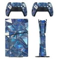 thumbnail image 1 of Blue Metallic Console Skin Bundle for PS5 Pro Slim Disc & Digital / PS4 – Full Wrap + Dual Controller Flair, 1 of 5