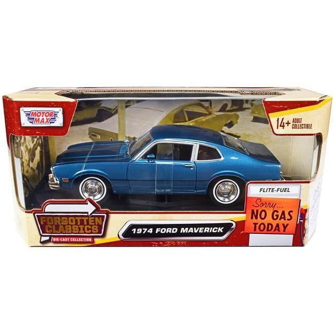 Blue Metallic Forgotten Classics Series 1 by 24 Scale Diecast Model Car for 1974 Ford Maverick