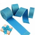 thumbnail image 1 of Blue Metallic Glitter Ribbon for Gift Wrapping, Wired Edge Christmas Ribbons for Tree Decoration Wreath DIY Crafts Home Outdoor Party Decor Bows, 2.5" x 20 Yards x 2 Roll, 1 of 7