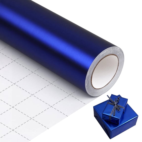 TickJOY Matte Blue Wrapping Paper, Solid Color Gift Wrapping Paper Roll Perfect for Wedding, Birthday for Men, Christmas, Baby Shower, Graduation Gifts, Father's Day Gifts (17 Inches X 32.8 Feet)