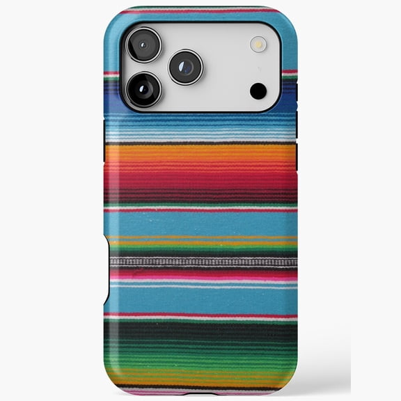 Blue Mexican Serape Stripe Pattern Case iPhone Case 17 16 15 14 13 12 11 Pro Max