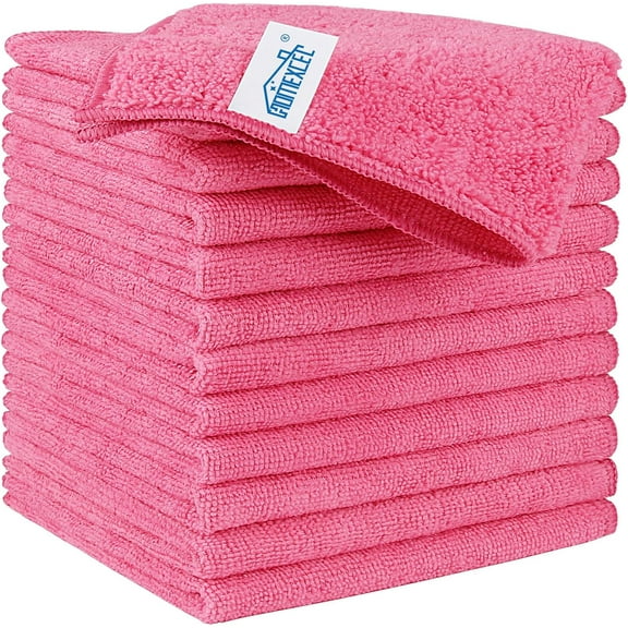 Blue Microfiber Cleaning Cloth, 50 Pack Cleaning Towels for Kitchen, Lint Free, Scratch-Free, Highly Absorbent, and Reusable Cleaning Rags for House, Window and Glass, Cars, 11.5 X11.5 inch