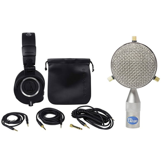 Blue Microphone Cardioid Dual Backplate B6 Capsule+Audio Technica Headphones