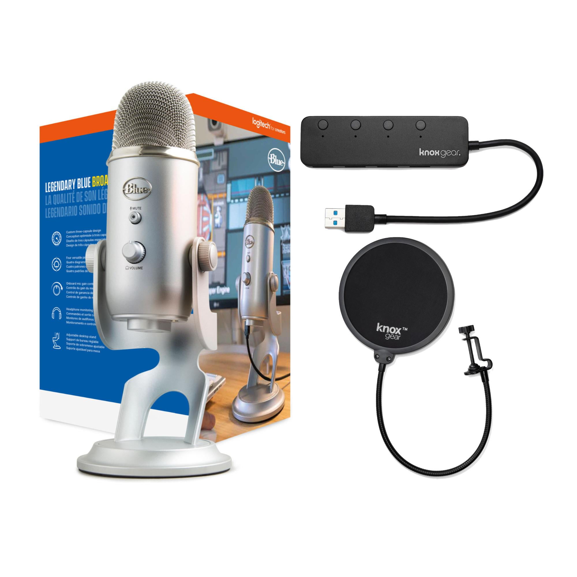 Blue Yeti Nano Microphone (Shadow Gray) with Knox Gear Boom Arm