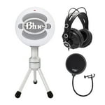 Blue Microphones Snowball Ice Microphone Bundle with Pop Filter and Studio Headphones (3 Items)