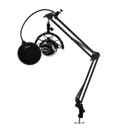 Blue Microphones Snowball Mic w/ Knox Boom Scissor Arm, Shock Mount & Pop Filter