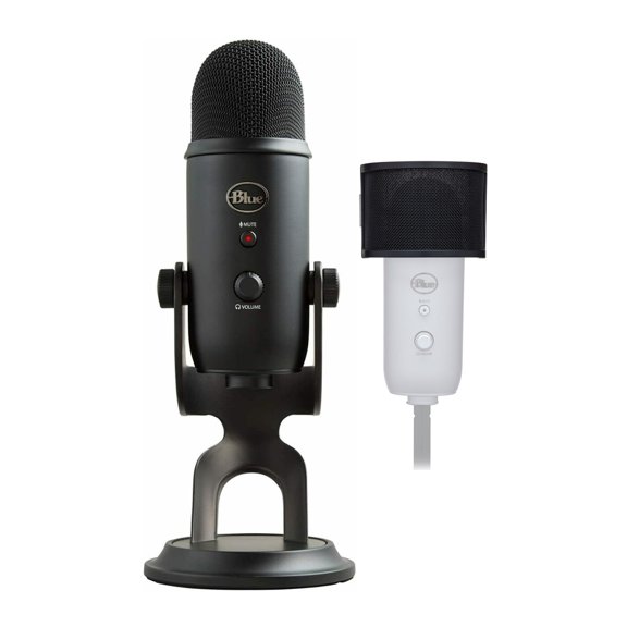 Blue Microphones Yeti (Blackout) Professional Multi-Pattern USB Mic Bundle