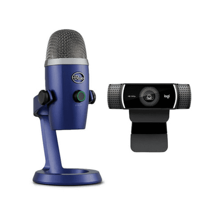 Blue Microphones Yeti Nano Premium USB Mic (Vivid Blue) and Logitech C922 Webcam