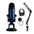 thumbnail image 1 of Blue Microphones Yeti USB Microphone (Midnight Blue) Bundle with 38-Inch Microphone Desktop Boom Arm, Closed-Back Studio Monitor Headphones and Pop Filter (4-Items), 1 of 11