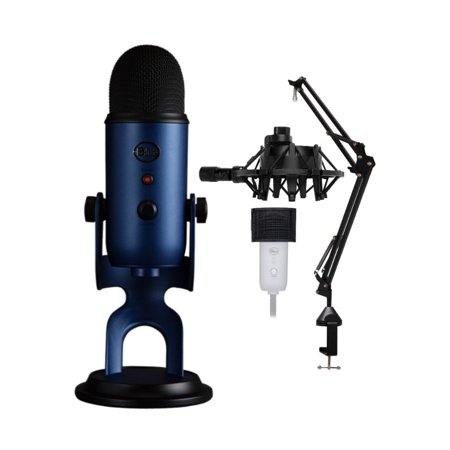 Blue Microphones Yeti USB Microphone (Midnight Blue) with Accessory Bundle
