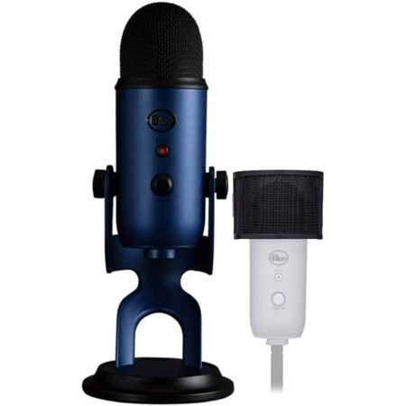 Blue Microphones Yeti USB Microphone (Midnight Blue) with Pop Filter Bundle