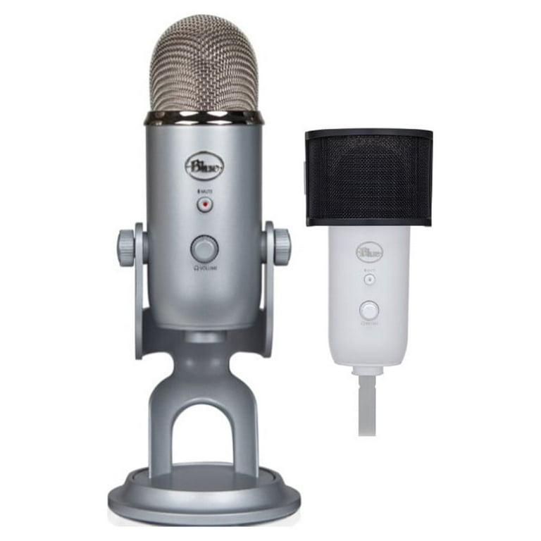 Blue Microphones Yeti USB Microphone (Silver) Bundle with Knox Gear Pop  Filter