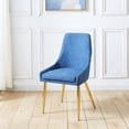 thumbnail image 1 of Blue Mid-Century Modern Chair With Gold Stainless Steel Legs For Kitchen Room, 1 of 1