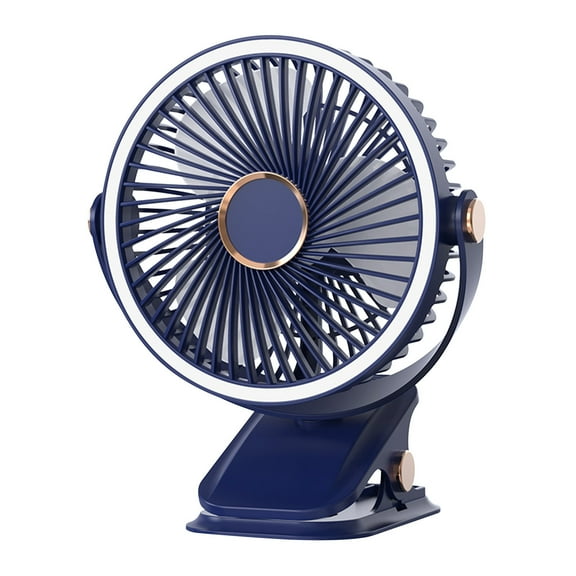 Blue Mini Clip On Fan With Usb Power For Personal Cooling And Light Function #55198