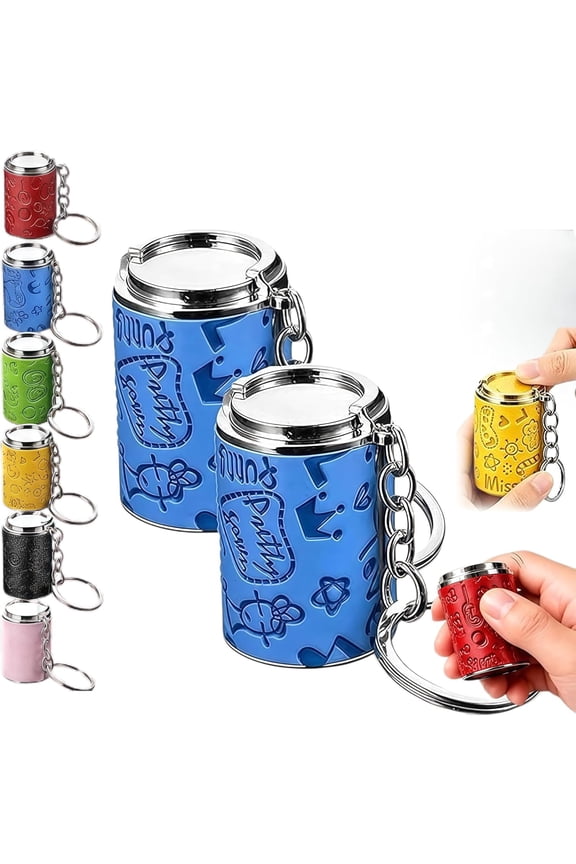 Blue Mini Coin Storage Keychain, Secure Snap Closure 2-in-1 Portable Coin Holder for Purse Pocket (2 Pcs)
