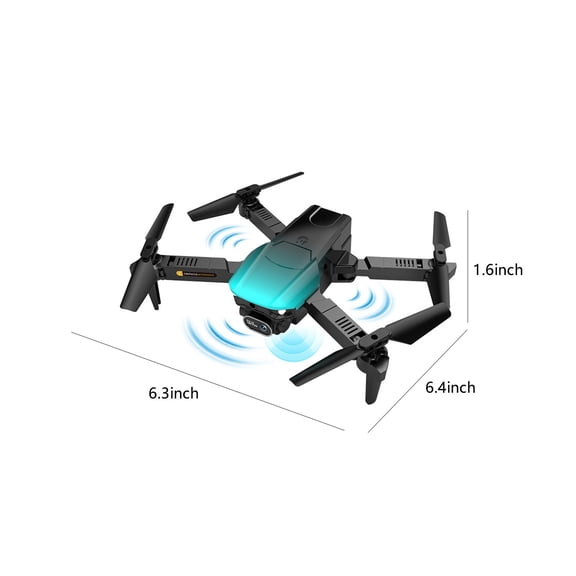 Blue Mini Fpv Drones With 1080P Dual Camera, 3-Sided Obstacle Avoidance, Wifi Remote Control, Foldable For Beginners, 3.4X2.5X1.6In Folded, 0.93Lb Gross Weight