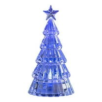 Blue Mini Glowing Crystal Christmas Tree, Led Desktop Decoration For Kids Gift, Battery Powered Holiday Light